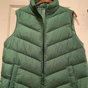 Lands' End Green Puffer Vest